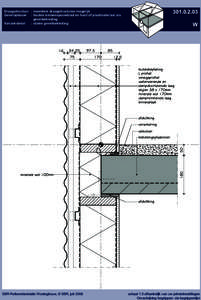 Draagstructuur	 :	meerdere draagstructuren mogelijk Gevelopbouw	 :	houten binnenspouwblad en hout of plaatmateriaal als gevelbekleding Variant-detail	 :	stalen gevelbekleding  SBR-Referentiedetails Woningbouw, © SBR, ju