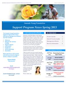 Issue 3- SpringAMANDA YOUNG FOUNDATION SUPPORT PROGRAM NEWSLETTER Amanda Young Foundation