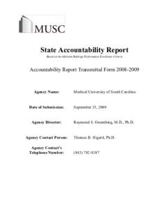 State Accountability Report Based on the Malcolm Baldrige Performance Excellence Criteria Accountability Report Transmittal Form[removed]Agency Name: