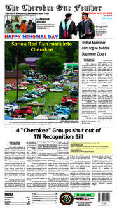 The Cherokee One Feather  WEDNESDAY MAY 20, 2009 Cherokee’s Community Newspaper since 1966