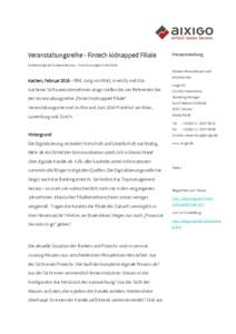 Microsoft Word - aixigo AG - Pressemitteilung - Fintech kidnapped Filiale