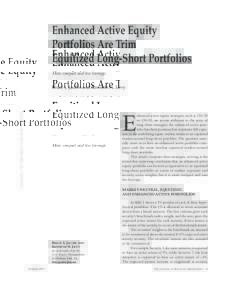 Economy / Finance / Money / Investment / Mathematical finance / Financial markets / Financial risk / Tracking error / Harry Markowitz / Market neutral / Portfolio optimization / Rate of return
