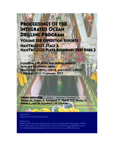 Preliminary pages Proceedings of the Integrated Ocean Drilling Program Volume 338 Expedition Reports NanTROSEIZE STAGE 3: