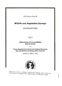 2000 Technical Report #2  Wildlife and Vegetation Surveys Performed BY