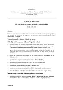 NANOBIOTIX Société anonyme à directoire et conseil de surveillance au capital de,40 euros Siège social : 60 rue de Wattignies, 75012 ParisRCS Paris  RAPPORT DU DIRECTOIRE