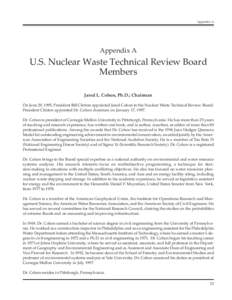 Appendix A: Report to the U.S. Congress and the Secretary of Energy