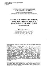 Pure & Appl. Chem., Vol. 60, No. 7, pp[removed], 1988. Printed in Great Britain. @ 1988 IUPAC