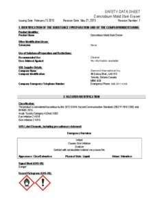 SAFETY DATA SHEET Concrobium Mold Stain Eraser Issuing Date: FebruaryRevision Date: May 21, 2015