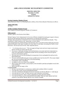    	
   ASHLAND ECONOMIC DEVELOPMENT COMMITTEE MEETING MINUTES