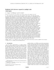 Radiation belt electrons respond to multiple solar wind inputs