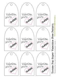 Tootsie Pop Super Valentine Mask Pattern