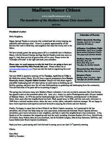 MMCA Spring Newsletter 2015