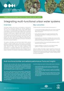 Program C: Future Technologies | Project C4.1 | Project duration: July[removed]July[removed]Integrating multi-functional urban water systems Overview  Key outcomes