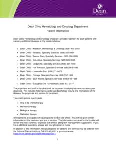 Microsoft Word - 2013OncologyTreatmentInformationfor patients.doc