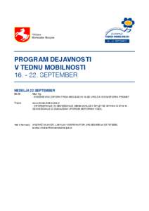 Občina Slovenske Konjice PROGRAM DEJAVNOSTI V TEDNU MOBILNOSTI[removed]SEPTEMBER