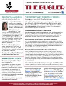 A Quarterly Newsletter from the Last Post Fund  THE BUGLER Vol. 3, No. 4 — September[removed]www.lastpostfund.ca