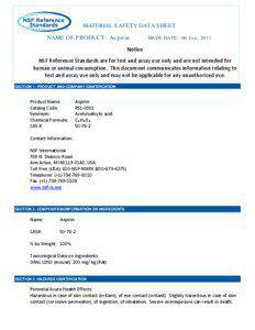 Material Safety Data Sheet: Aspirin