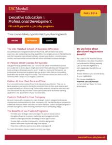 Executive Education Executive Education&& Professional Development Professional Development