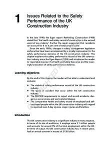 1  Issues Related to the Safety Performance of the UK Construction Industry