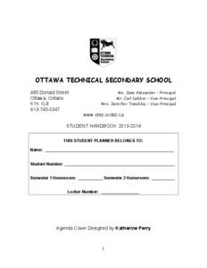 OTTAWA TECHNICAL SECONDARY SCHOOL 485 Donald Street Ottawa, Ontario K1K 1L8[removed]