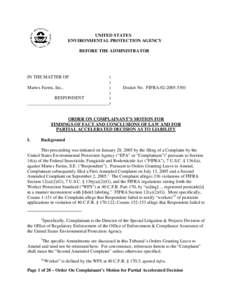 Soil contamination / Legal documents / Civil procedure / Celotex Corp. v. Catrett / Federal Insecticide /  Fungicide /  and Rodenticide Act / Federal Rules of Civil Procedure / Pesticide / Malathion / Lawsuit / Law / Environment / Pesticides