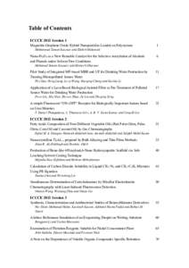 Table of Contents ICCCE 2011 Session 1 Magnetite-Graphene Oxide Hybrid Nanoparticles Loaded on Polystyrene 1