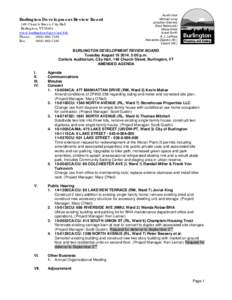 Burlington Development Review Board  149 Church Street, City Hall Burlington, VT[removed]www.burlingtonvt.gov/pz/drb Phone: ([removed]