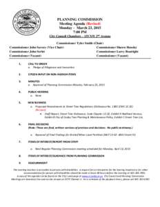 PLANNING COMMISSION Meeting Agenda (Revised) Monday – March 23, 2015 7:00 PM City Council Chambers – 155 NW 2nd Avenue Commissioner Tyler Smith (Chair)