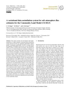 Geosci. Model Dev., 7, 1025–1036, 2014 www.geosci-model-dev.netdoi:gmd © Author(sCC Attribution 3.0 License.  A variational data assimilation system for soil–atmosphere flux