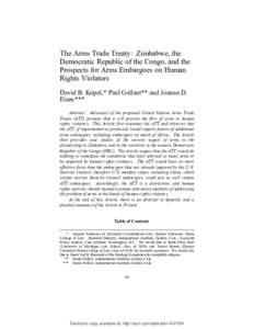 The Arms Trade Treaty:  Zimbabwe, the Democratic Republic of the Congo, and the Prospects for Arms Embargoes on Human Rights Violators