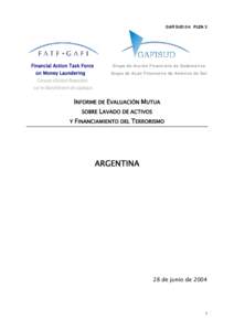 GAFISUD 04/ PLEN 2  Financial Action Task Force on Money Laundering  Grupo de Acción Financiera de Sudamérica