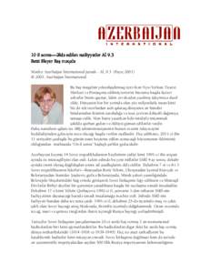 10 il sonra— Wldw edilwn nailiyywtlwr AI 9.3 Betti Bleyer Ba] mwqalw Mwnbw: Azerbaijan International jurnal\ - AI, 9.3 (Pay\z 2001) © 2003. Azerbaijan International Bu ba] mwqalwni yekunla]d\rmaq ^zrw ikwn Nyu-Yorkun 