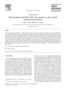 Brain Research–98 www.elsevier.com / locate / bres Research report  Physiologically identified 5-HT 2 -like receptors at the crayfish