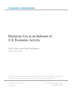 Electricity Use as an Indicator of U.S. Economic Activity