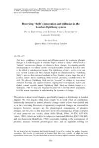 Reversing “drift”: Innovation and diffusion in the London diphthong system