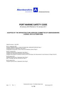 Infrastructure Services  PORT MARINE SAFETY CODE