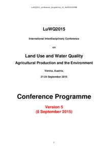 LuWQ2015_conference_programme_v5_draft20150908  LuWQ2015 International Interdisciplinary Conference  on