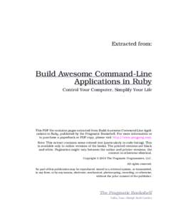 Build Awesome Command-Line Applications in Ruby