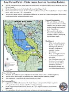 Lake Corpus Christi – Choke Canyon Reservoir Operations Factsheet    