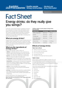 Alcohol and drug information FEBRUARY 2014 Fact Sheet