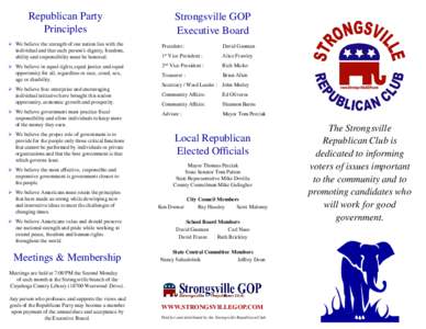 Republican Party Principles Strongsville GOP Executive Board