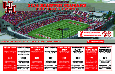 2014 HOUSTON COUGARS FOOTBALL CAMPS @UHCougarfb | #GoCoogs Houstoncougarfootball
