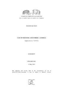 FOURTH SECTION  CASE OF IDENTOBA AND OTHERS v. GEORGIA (Application noJUDGMENT