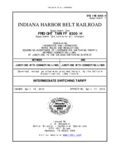INCLUSIVE OF ALL INCREASES  STB IHB 8300-H Supplement 1  INDIANA HARBOR BELT RAILROAD