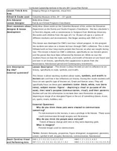 Lesson Title & Arts  Curriculum Leadership Institute in the Arts 2011 Lesson Plan Format Keeping Things in Proportion, Visual Arts  Area