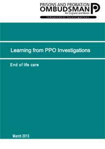 2  Learning from PPO investigations: End of life care Contents Foreword