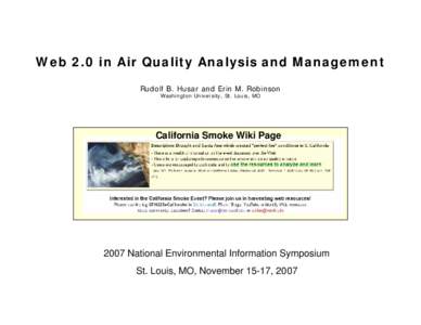 Web 2.0 in Air Quality Analysis and Management