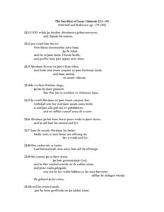 The Sacrifice of Isaac (Genesis 22:[removed]Mitchell and Robinson pp[removed]GOD wolde fla fandian Abrahames gehiersumnysse,