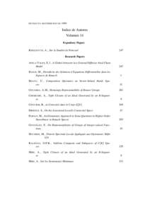 EXTRACTA MATHEMATICAEIndice de Autores Volumen 14 Expository Papers K HELDOUNI , A., Sur la Dualit´e de Poincar´e