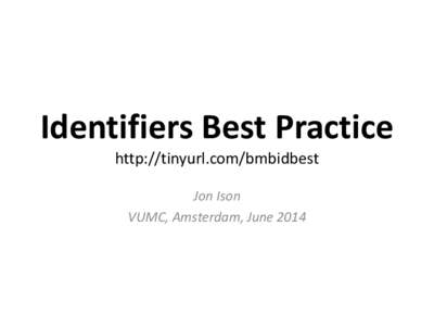 Identifiers Best Practice